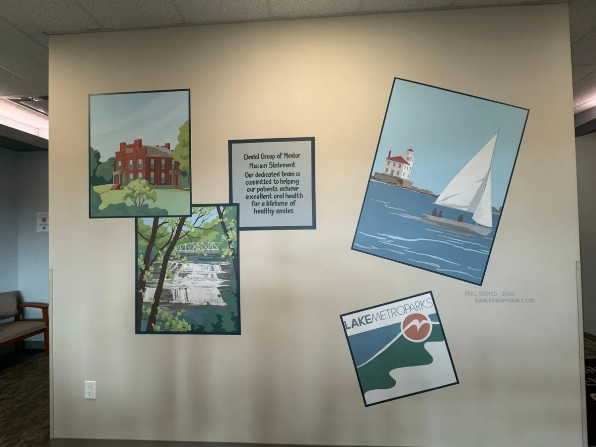 Art in the lobby at Dental Group of Mentor