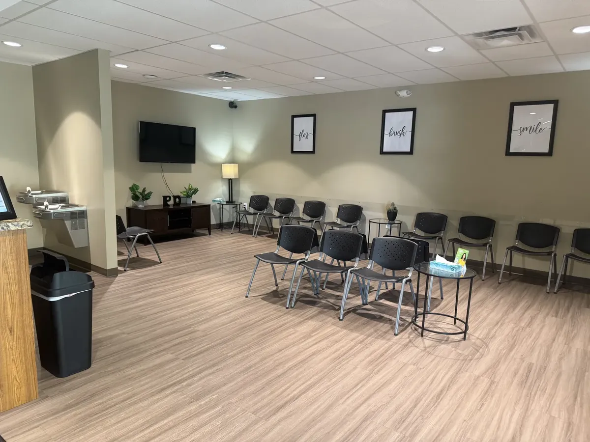 The waiting room at Portage Dental Group