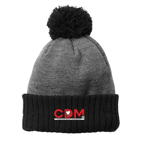 Colorblock Cuffed Beanie, Black/Heather Grey