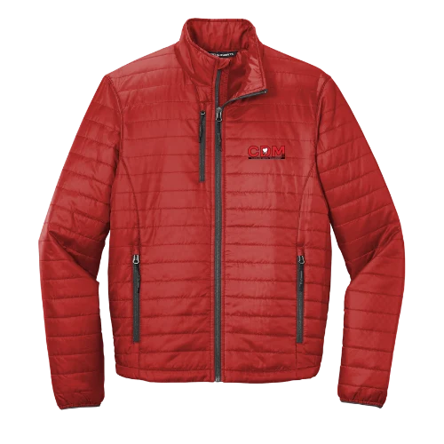 Men's Packable Puffy Jacket, Fire Red Graphite