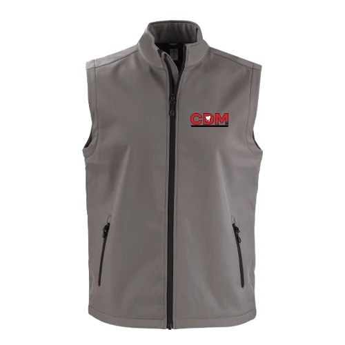 Men's Tempo Stretch Full Zip Softshell Vest, Pure Slate/Black