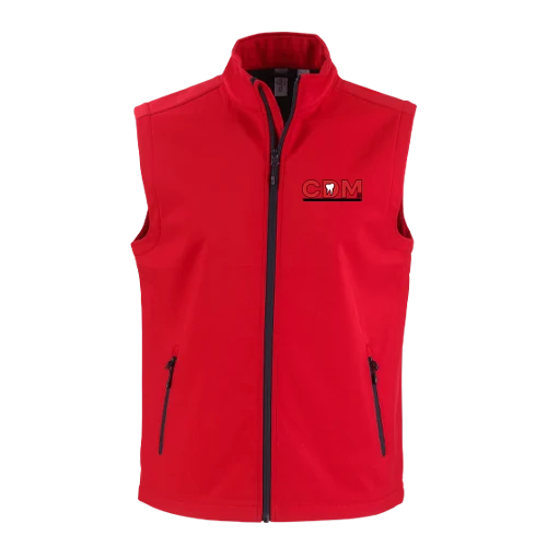 Men's Tempo Stretch Full Zip Softshell Vest, Red/Black