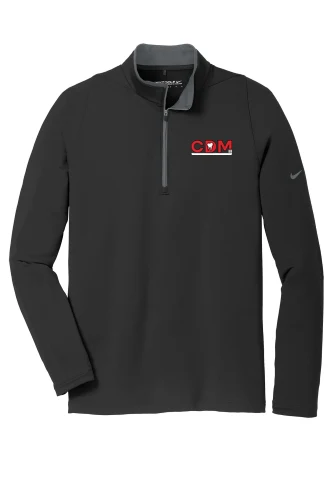 NikeGolf Dri-FIT Stretch 1/2-Zip Cover-Up, Black/Dark Grey