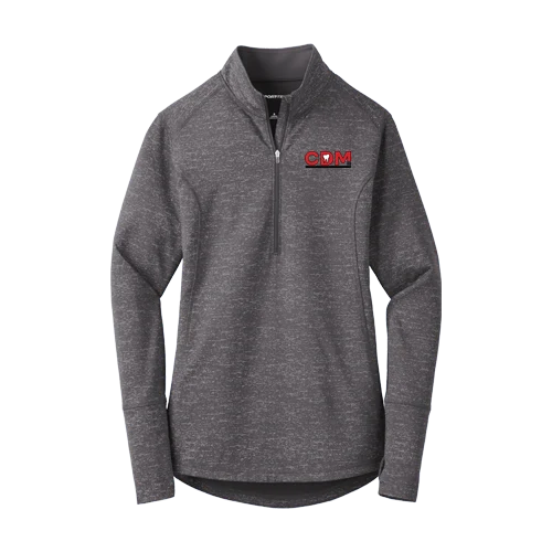 Women's Reflective Heather Half-Zip, Charcoal Grey